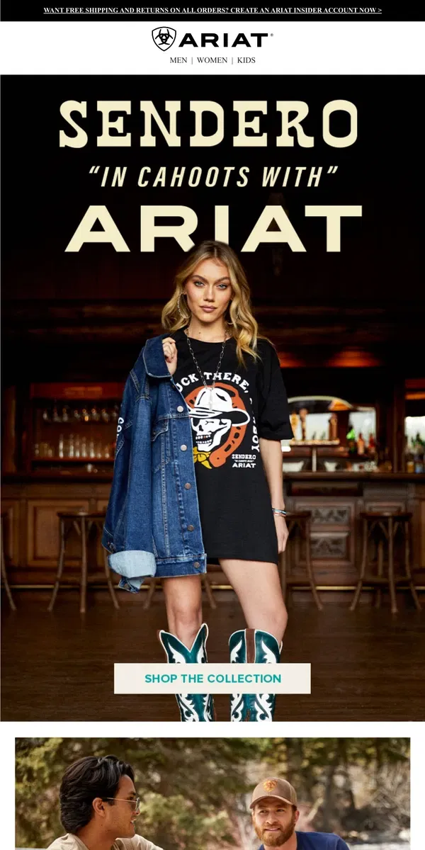 Email from Ariat. New Drop: Ariat x Sendero ­