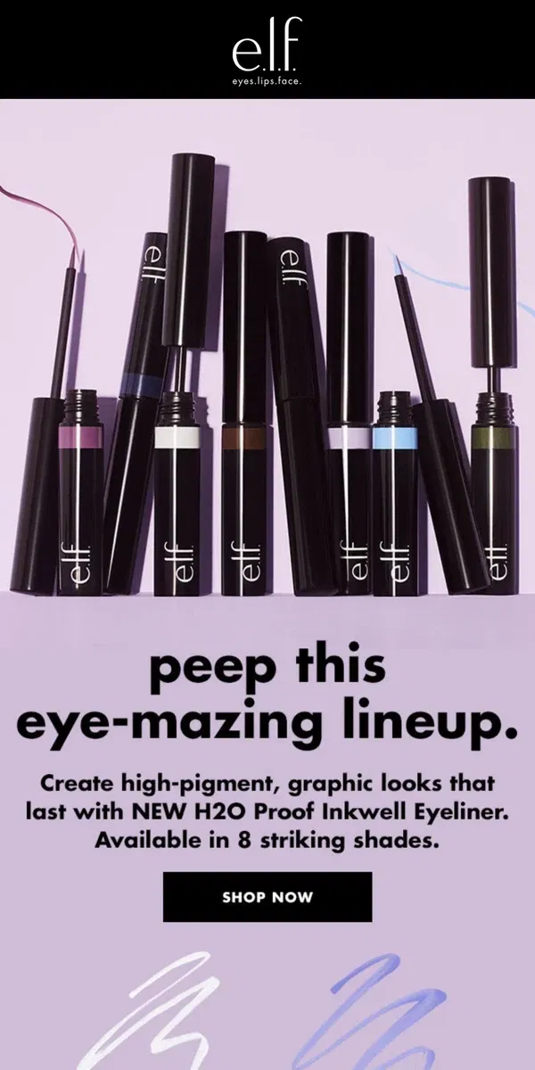 Email from e.l.f.. 8 eye-popping eyeliner shades