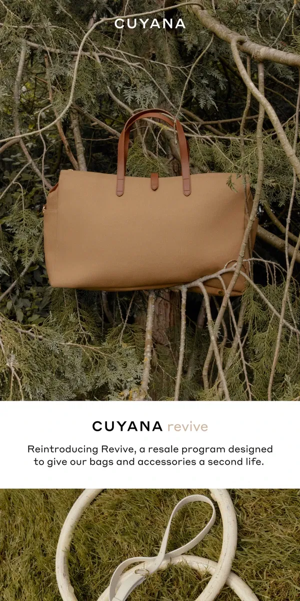 Email from Cuyana. Reintroducing Revive