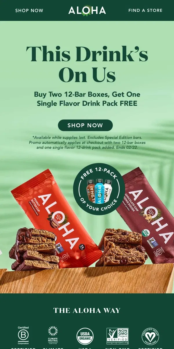 Email from ALOHA. Can we buy you a round of drinks?