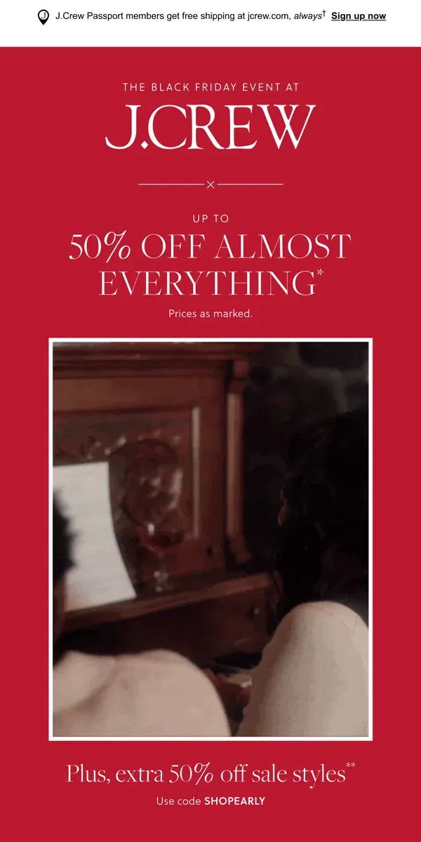 Email from J.Crew. The *biggest* sale of the year is on now…