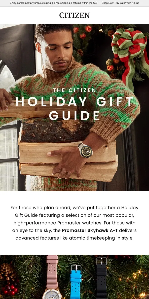 Email from Citizen Watch. Get a Jump on the Holidays