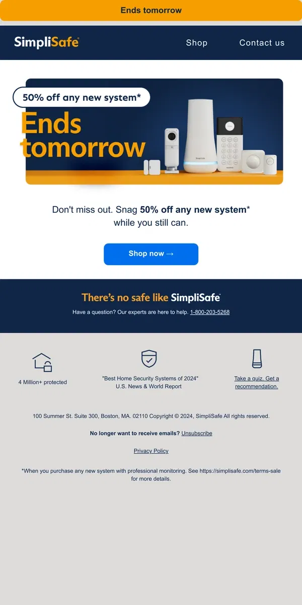 Email from SimpliSafe. Your special offer won't stay much longer