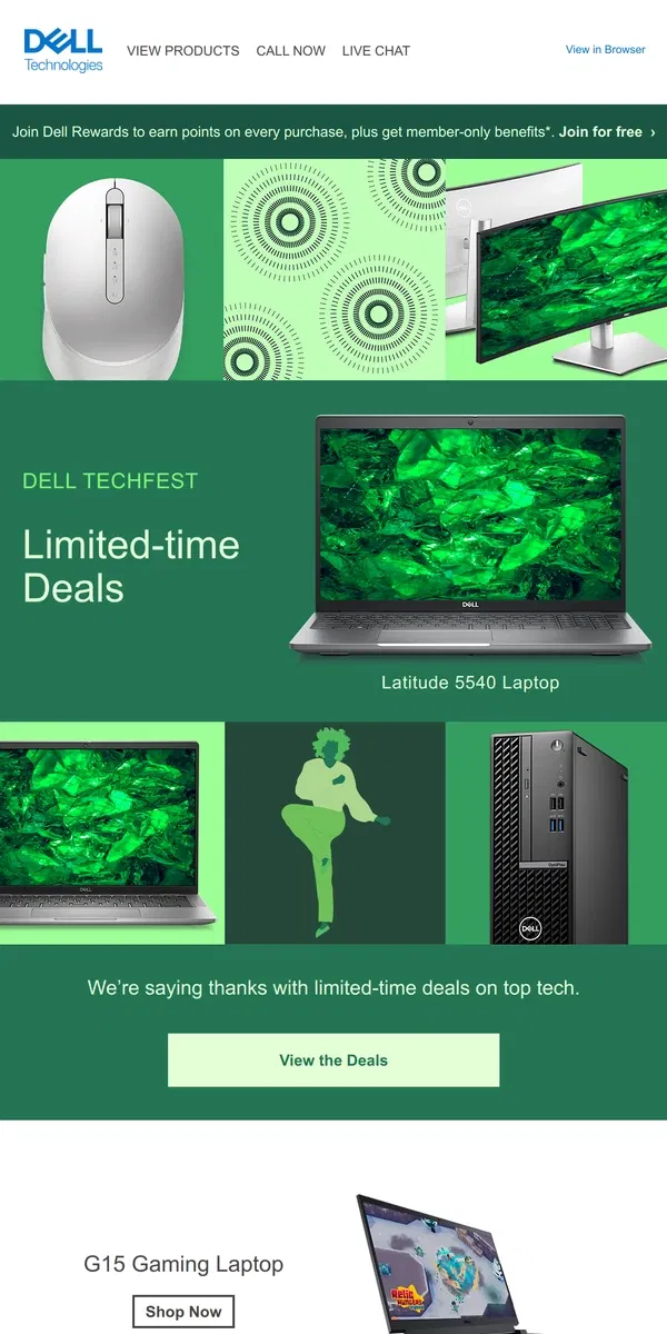 Email from Dell. Dell TechFest is live | Celebrate with everyday low prices