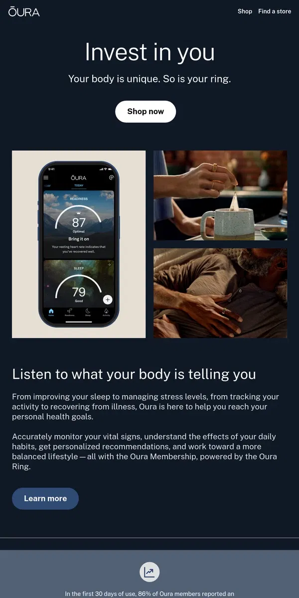 Email from Oura. What will you discover with Oura?