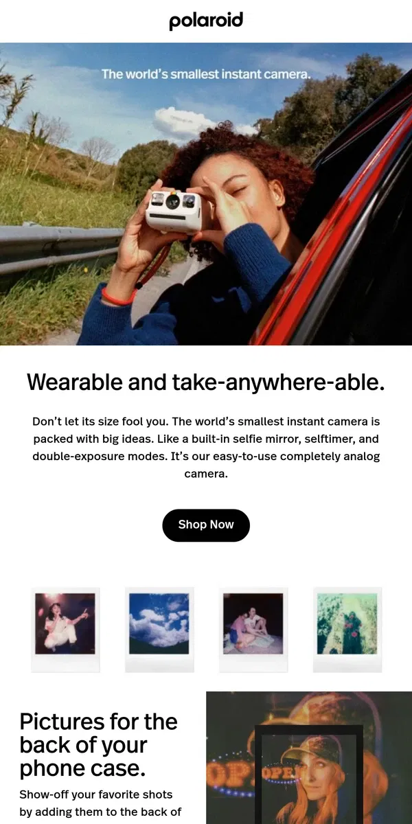 Email from Polaroid. The world’s smallest instant camera.