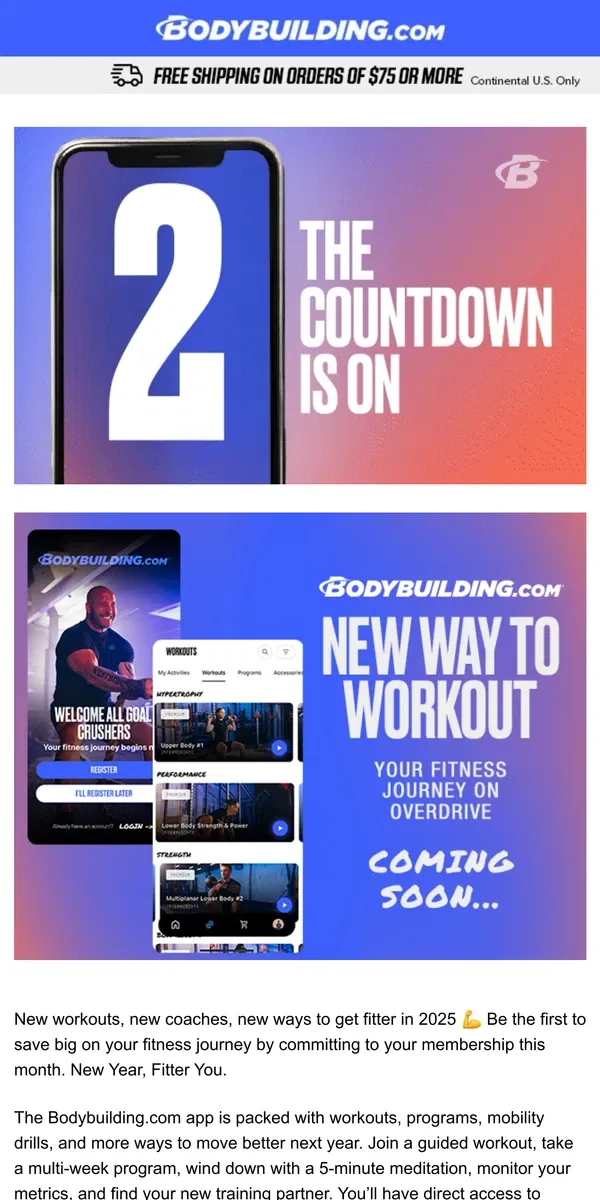 Email from Bodybuilding.com. Download The Bodybuilding.com App & Save Big in 2025!