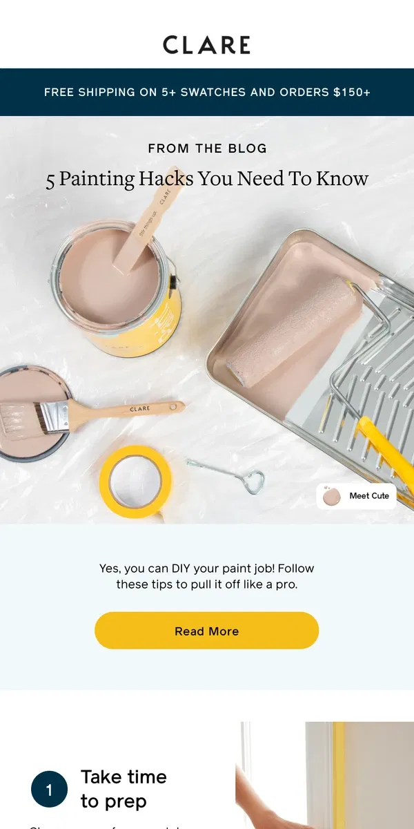 Email from Clare. These hacks will help you paint like a pro