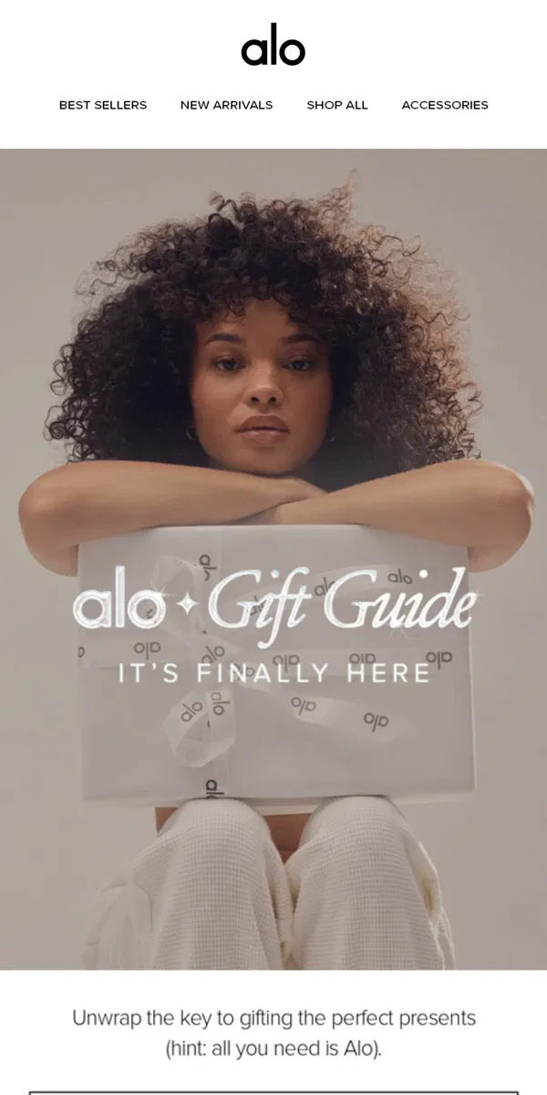 Email from Alo Yoga. The Gift Guide is here