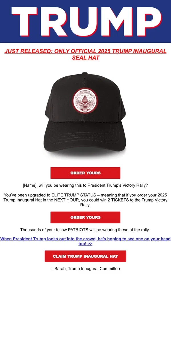 Email from Donald J. Trump. First look for [Name]