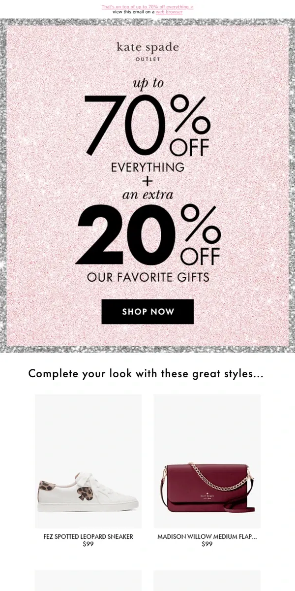 Email from Kate Spade. Save an extra 20% on our fave gift ideas!