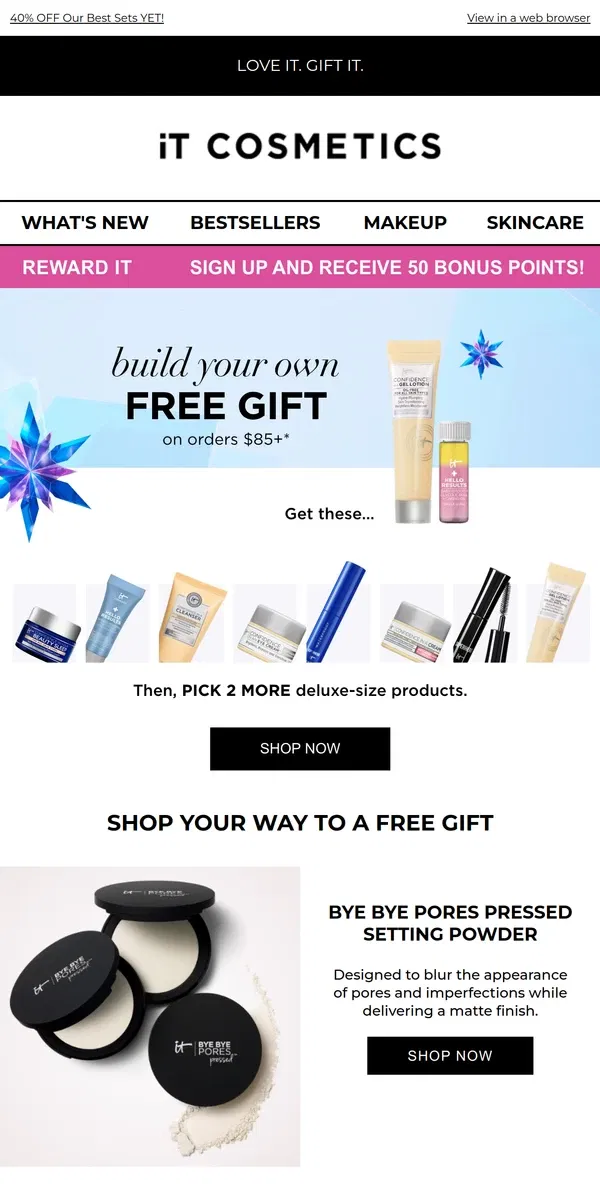 Email from IT Cosmetics. Trending: 🎀 Holiday Gifts