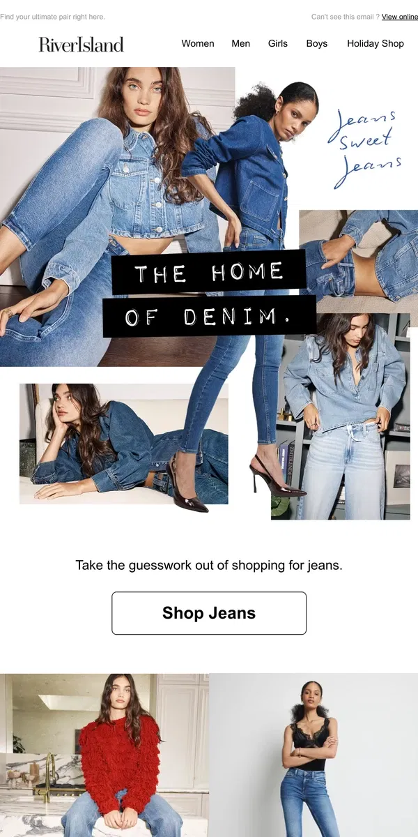 Email from River Island. The home of denim