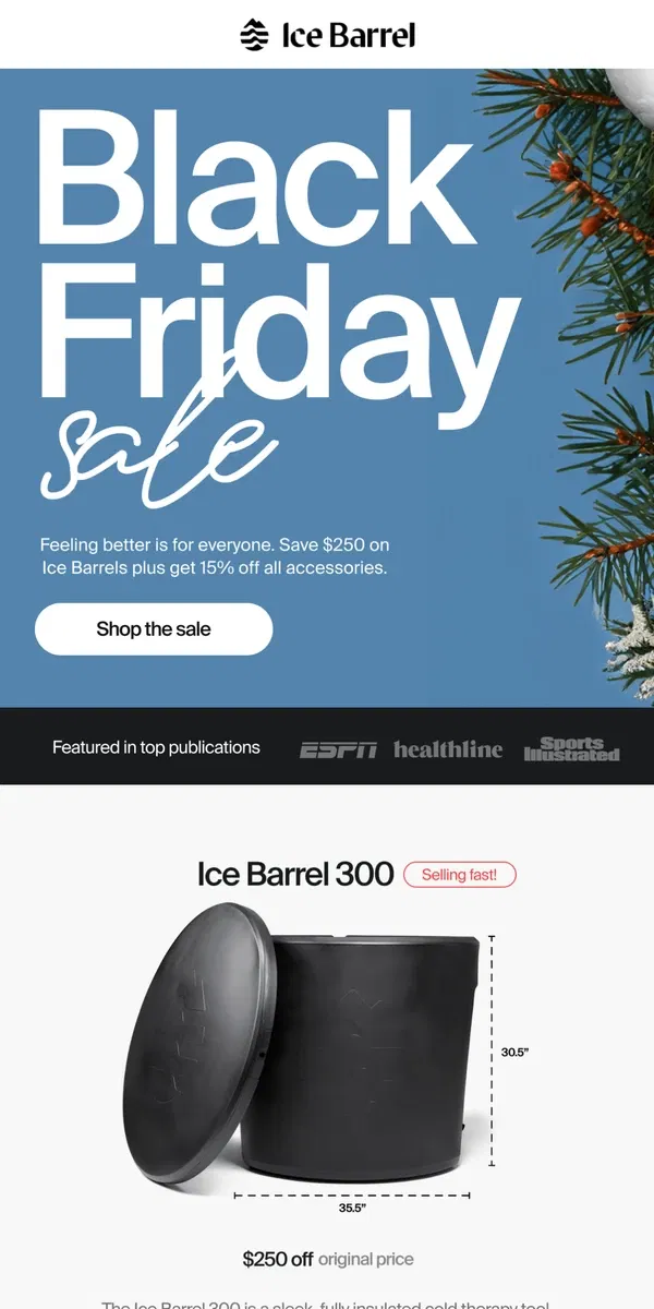 Email from Ice Barrel. Black Friday Deals ❗