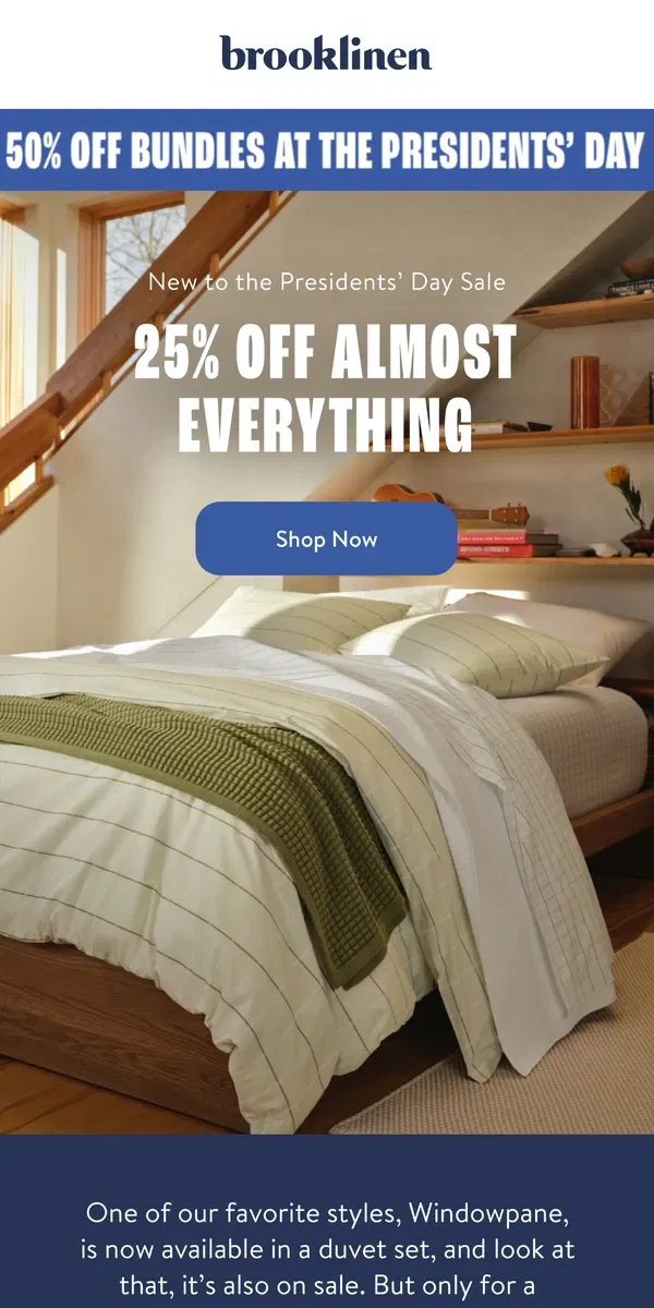 Email from Brooklinen. Last call: New Arrivals on SALE!