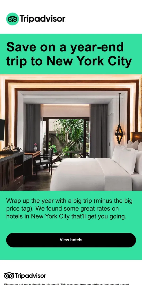 Email from Tripadvisor. Don’t miss out: Save on hotels in New York City ⏰