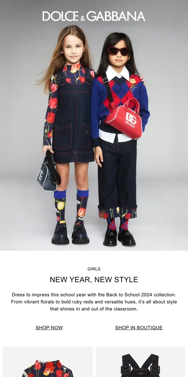 Email from Dolce & Gabbana. Rule the school in style