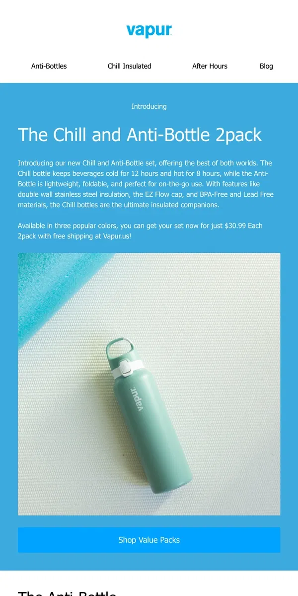 Email from Vapur. New Insulated Set Available Now!