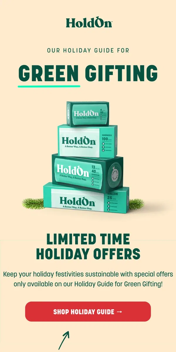 Email from HoldOn. Our Holiday Guide Is Here