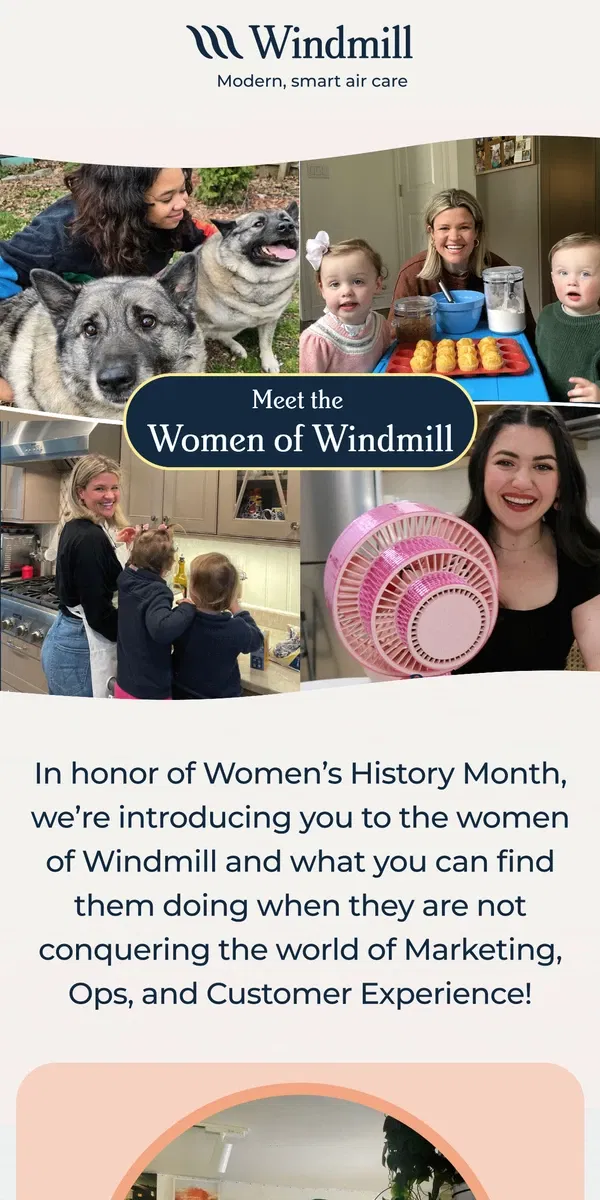 Email from Windmill Air. Celebrating the Women of Windmill