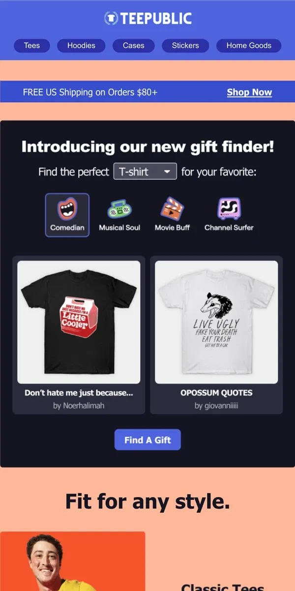 Email from TeePublic. 💭 Your great gift ideas made possible.