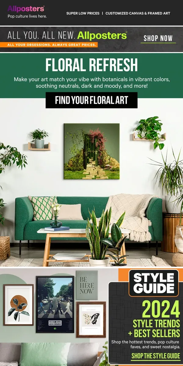 Email from AllPosters. Find floral art to match your style