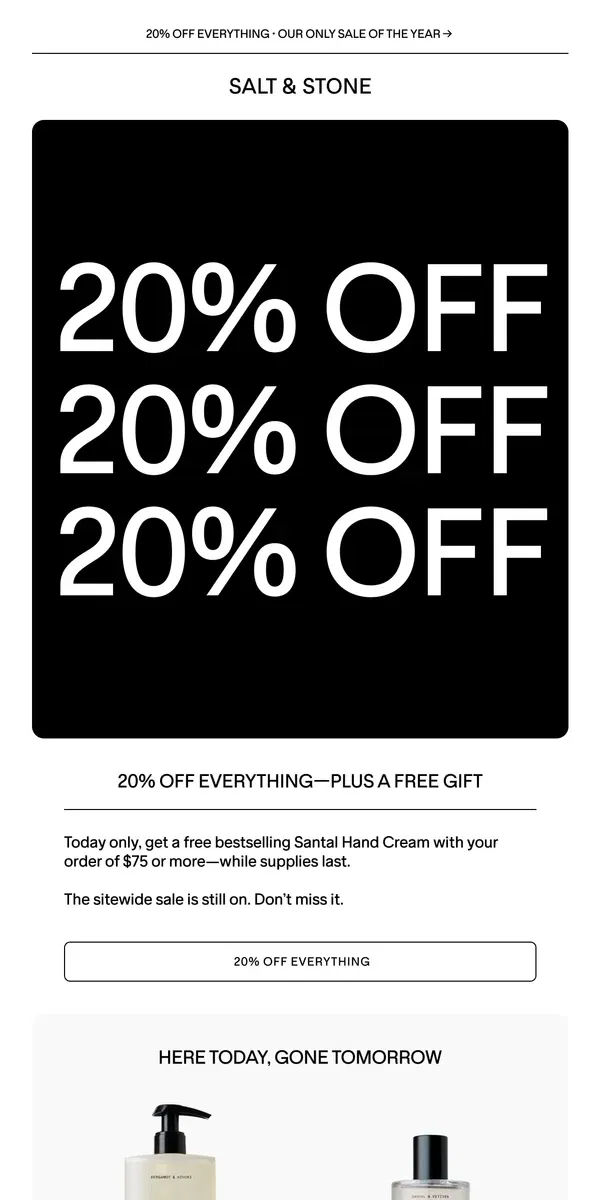 Email from SALT & STONE. The Black Friday Sale is Here❗