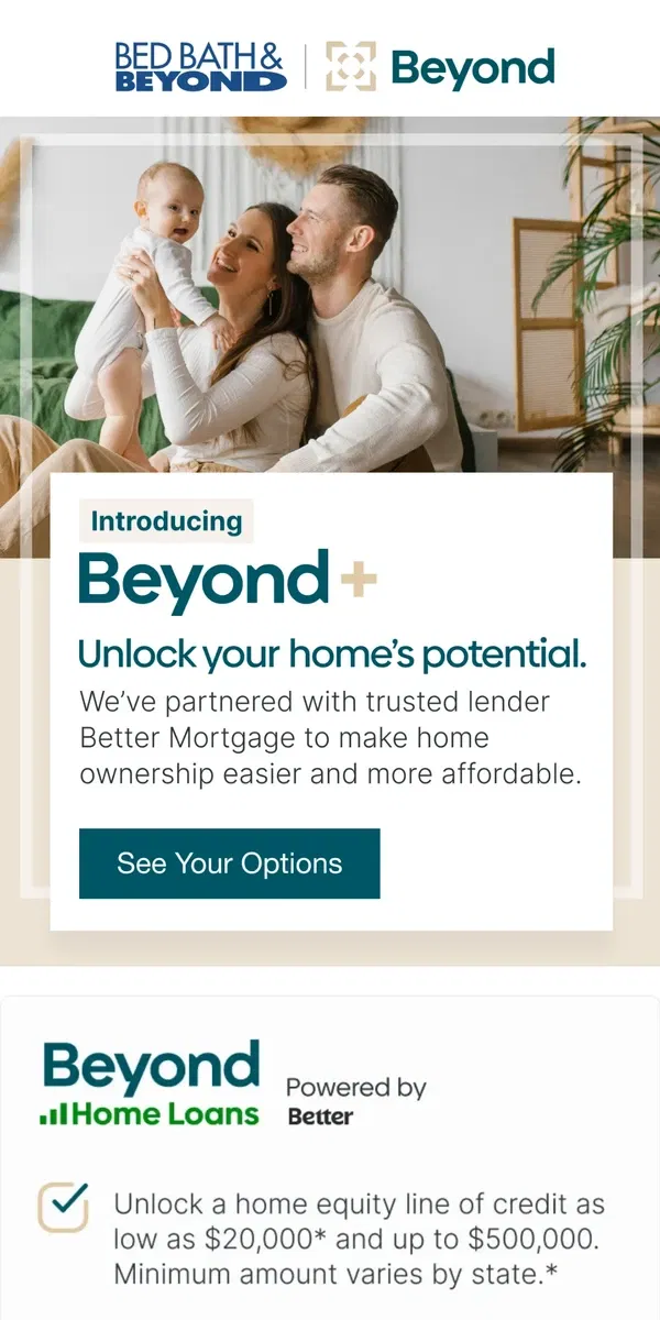 Email from Bed Bath & Beyond. Ready to unlock your home’s potential?