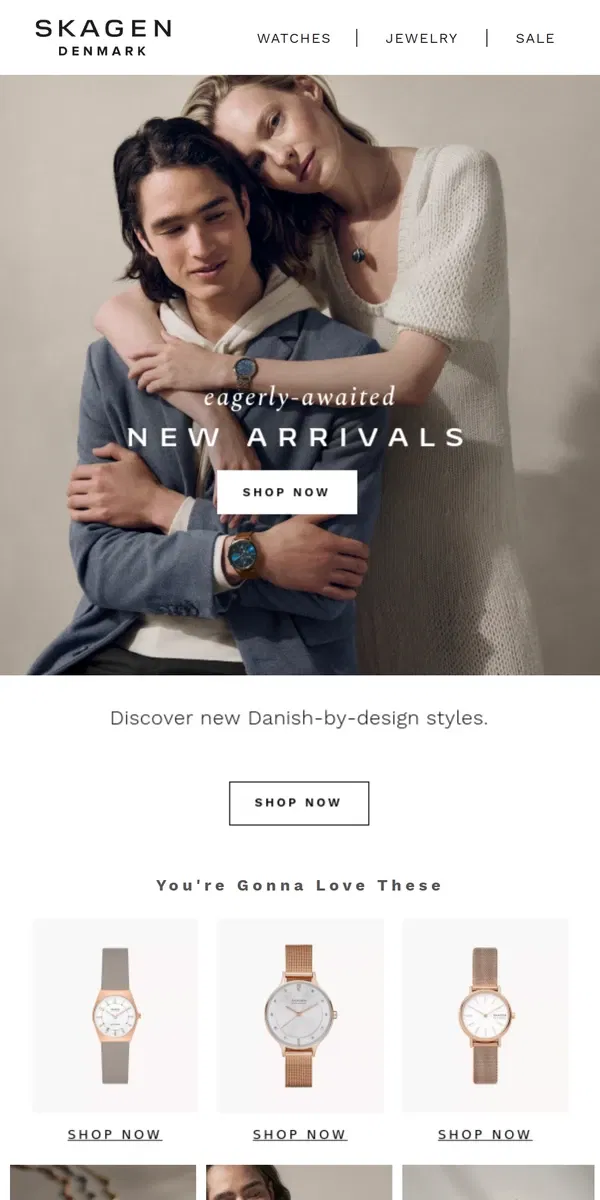 Email from Skagen. elevate your aesthetic: shop new scandi styles.