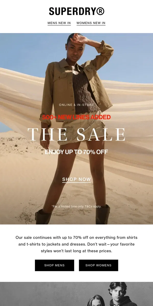 Email from Superdry. Up to 70% Off Must-Have Styles