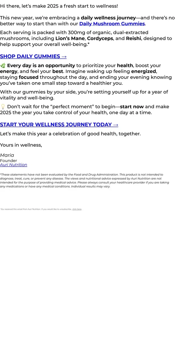 Email from Auri Nutrition. 🌟 Daily Steps to Better Health