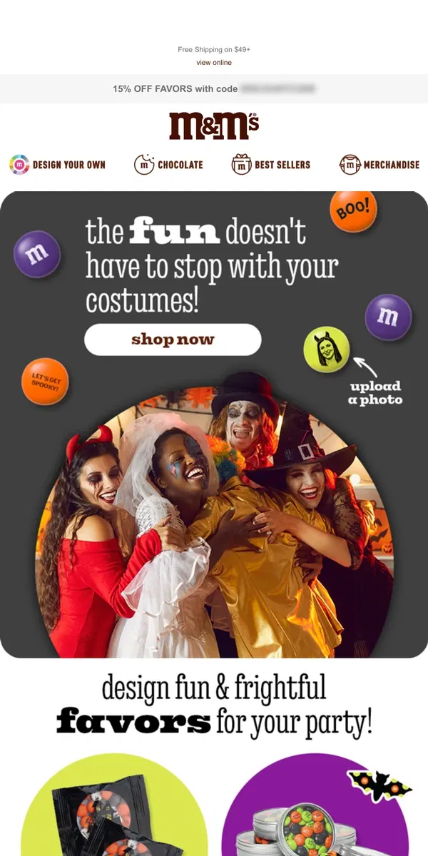 Email from M&M's. Costume Party Favorites