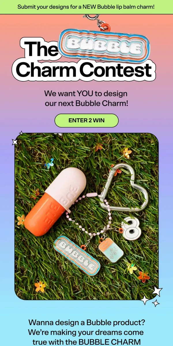 Email from Bubble Skincare. WANNA WIN BIG???