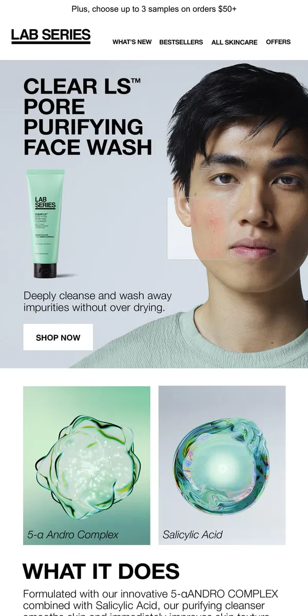 Email from Lab Series. Try our new Clear LS Purifying Face Wash