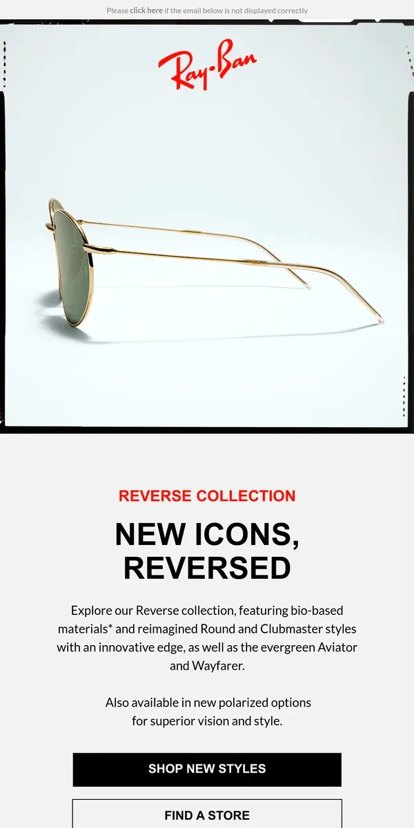 Email from Ray-Ban. Discover our new Reverse icons