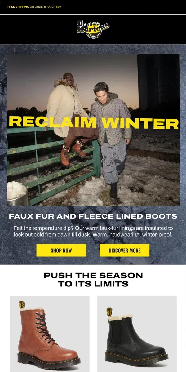 Email from Dr. Martens. Keep out the cold