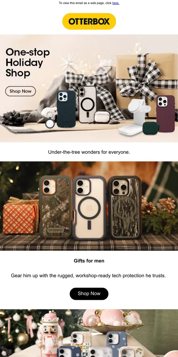 Email from OtterBox. JUST DROPPED: The OtterBox Gift Guide