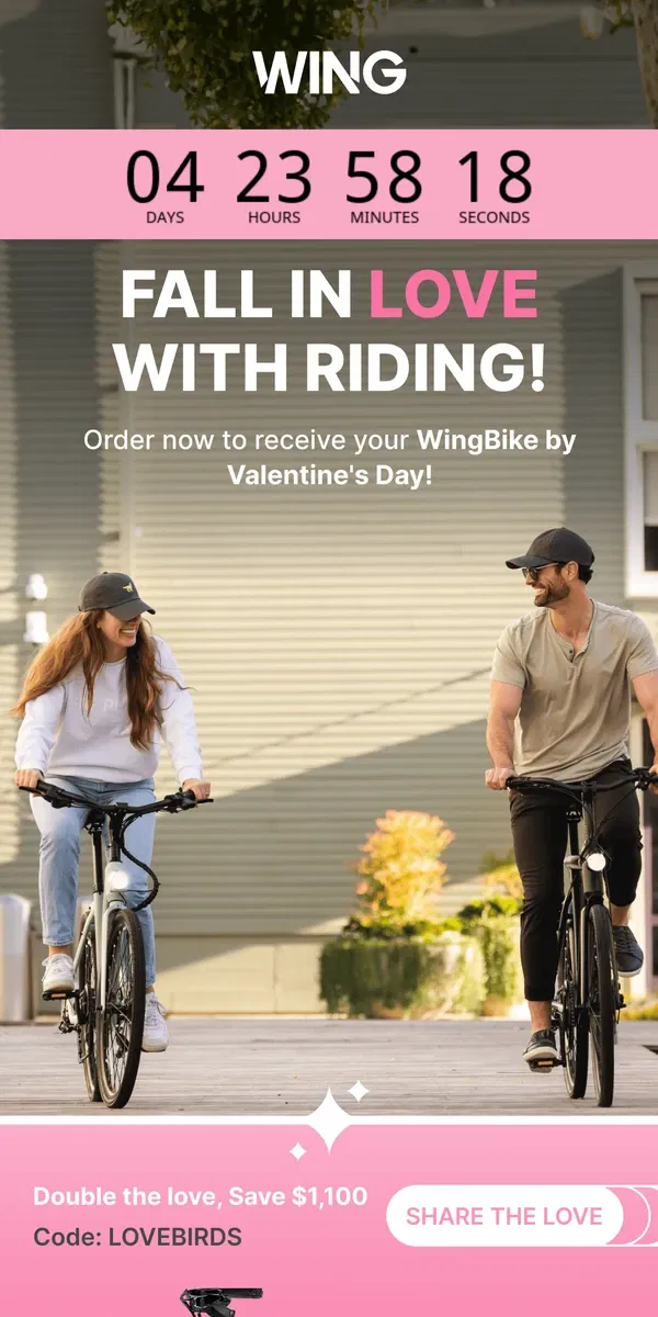 Email from Wing Bikes. Save up to $1,100 on your dream ride! ❤️‍🔥