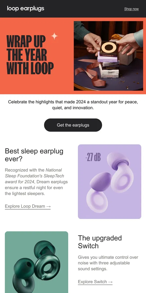 Email from Loop Earplugs. A year to remember: Highlights from Loop Earplugs 2024✨