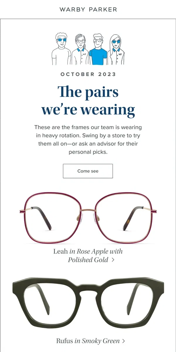 Email from Warby Parker. Meet our new regulars