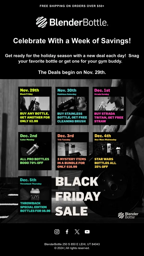 Email from BlenderBottle. Black Friday is Almost Here! 💪