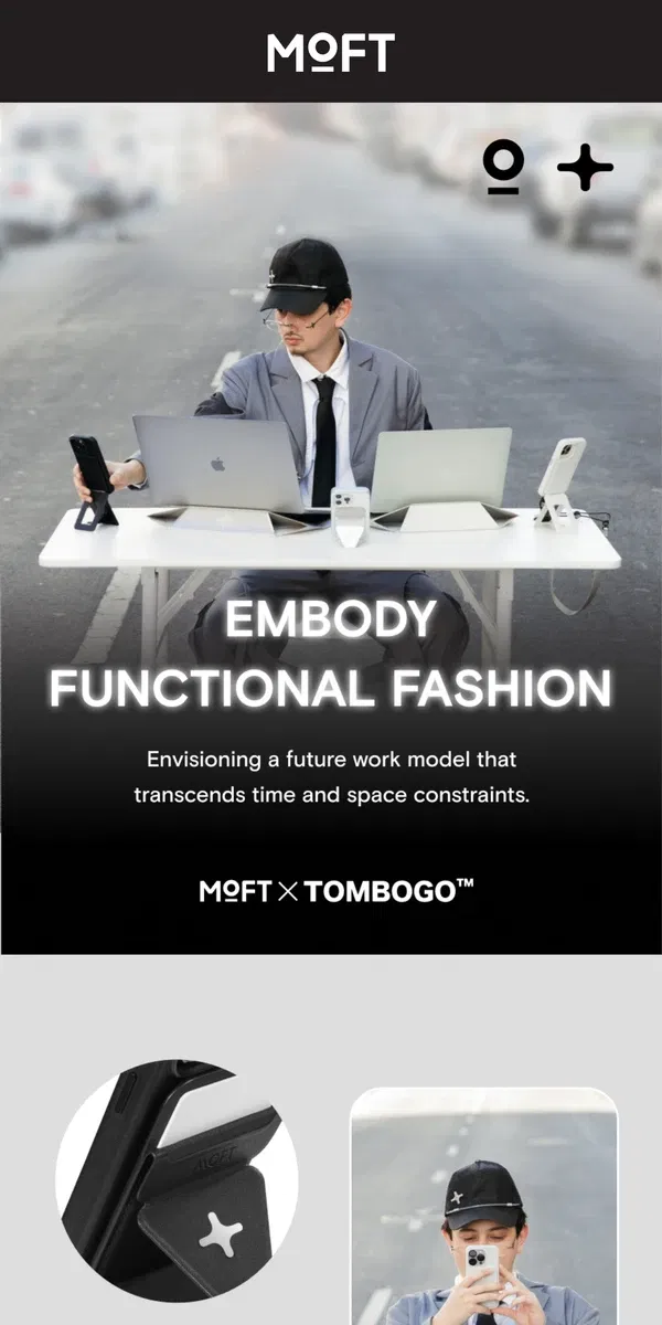 Email from MOFT. Discover MOFT x Tombogo Functional Fashion Innovation💫