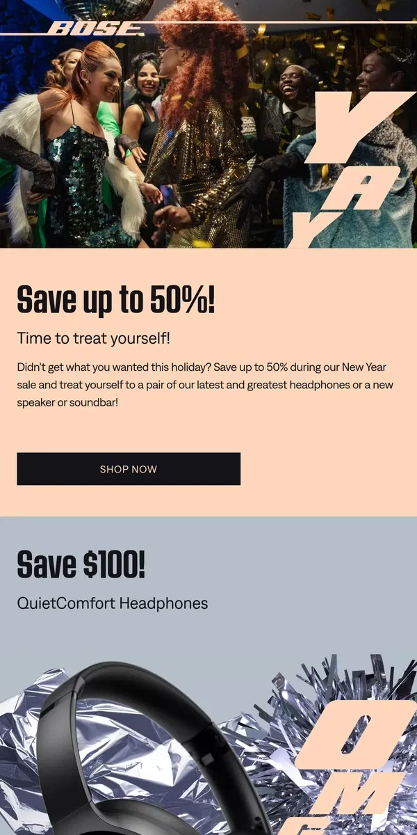 Email from Bose. Save up to 50% on the gifts you didn't get!