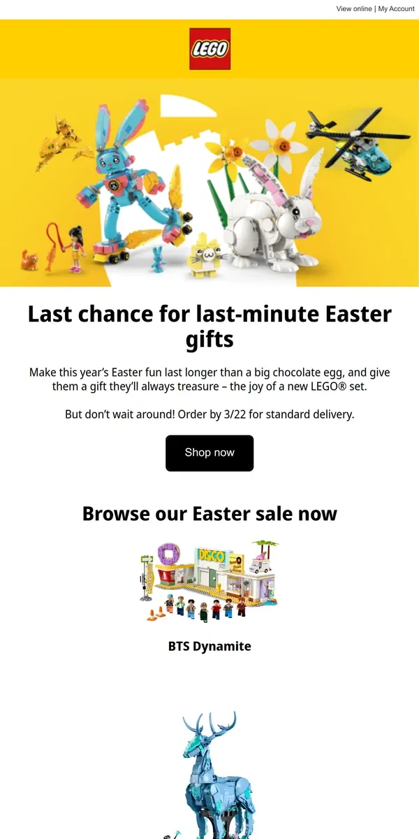 Email from Lego. Don’t miss out on these sets for Easter!