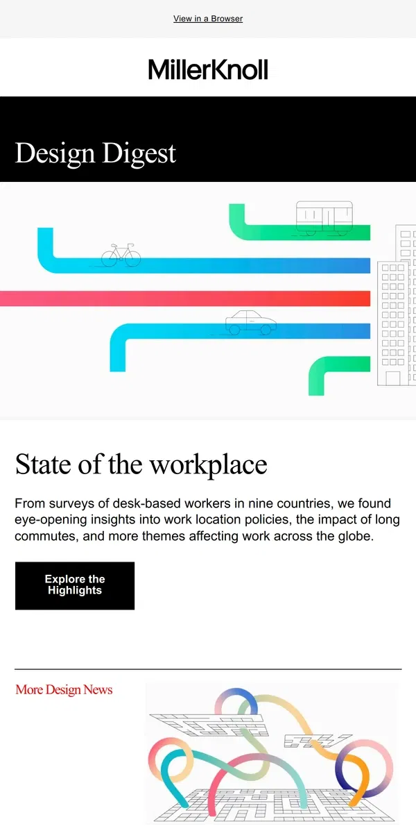 Email from Herman Miller. MillerKnoll Monthly Design Digest: February 2024