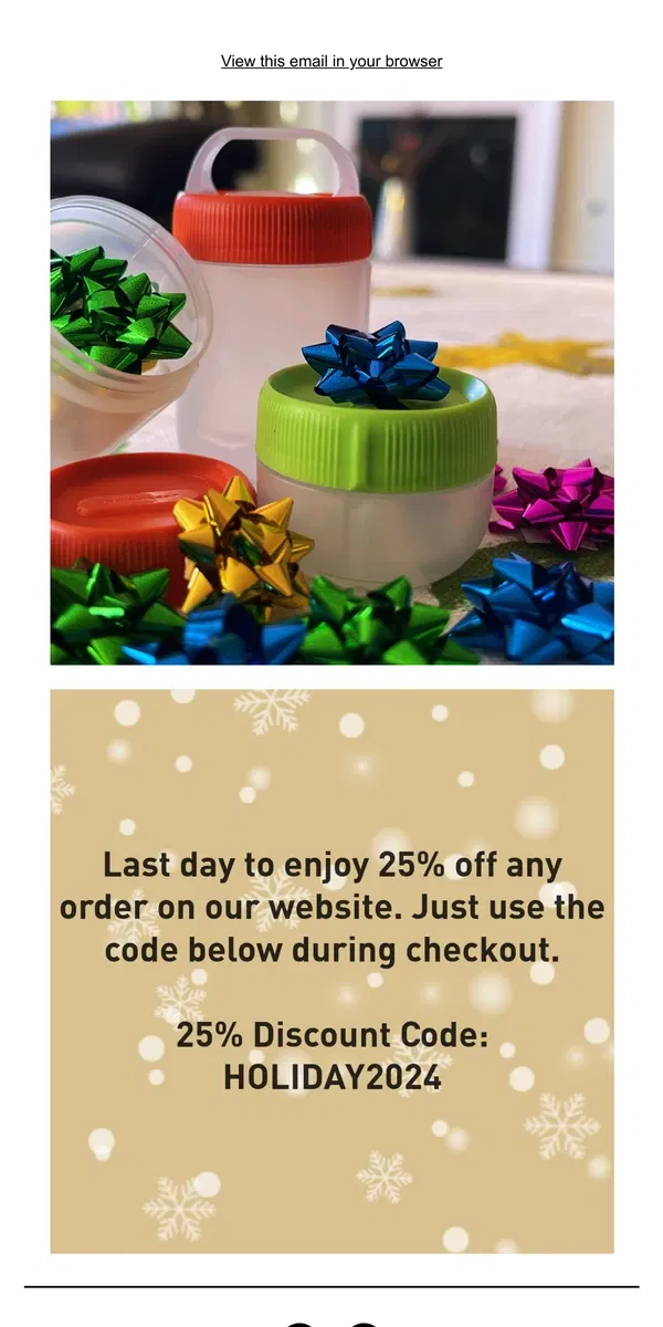 Email from Humangear. Last day for 25% discount on humangear