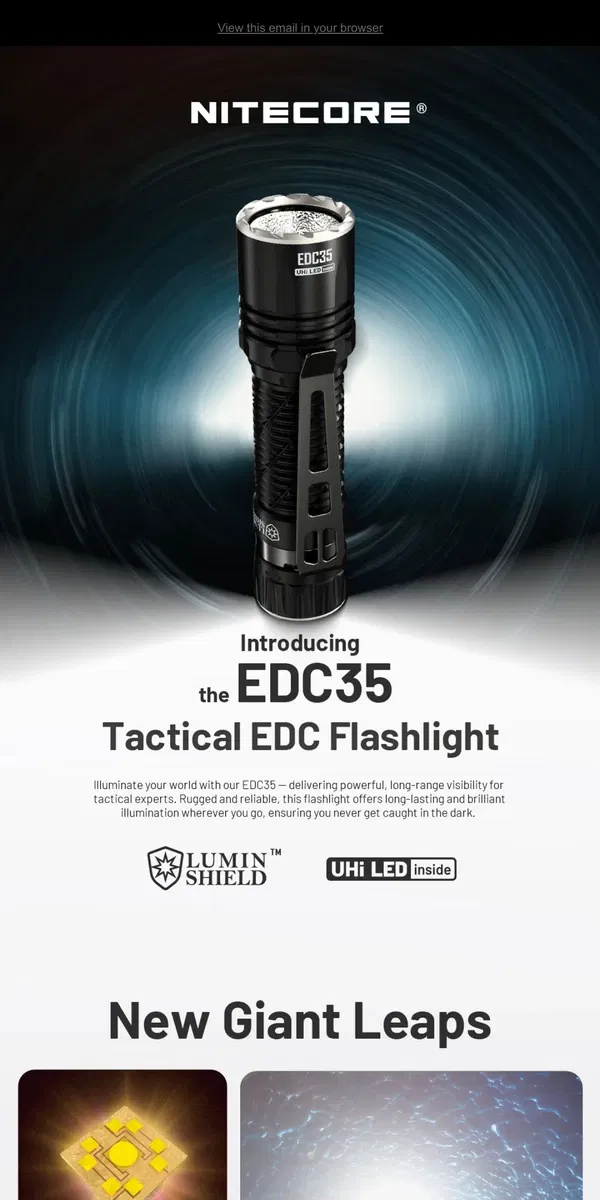 Email from NITECORE. NITECORE EDC35 Tactical EDC Flashlight