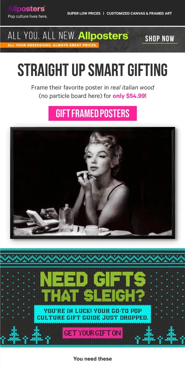 Email from AllPosters. 🎁 Need a great gift idea?