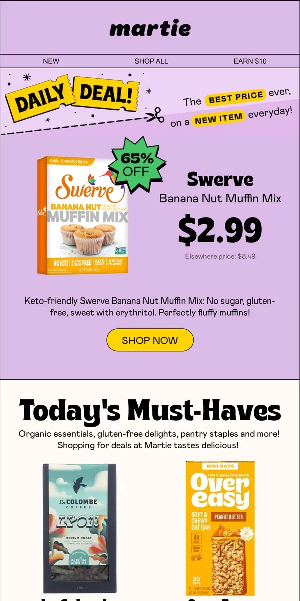 Email from Martie. ⏰ Spring into Savings! Today's MUST HAVES are here!