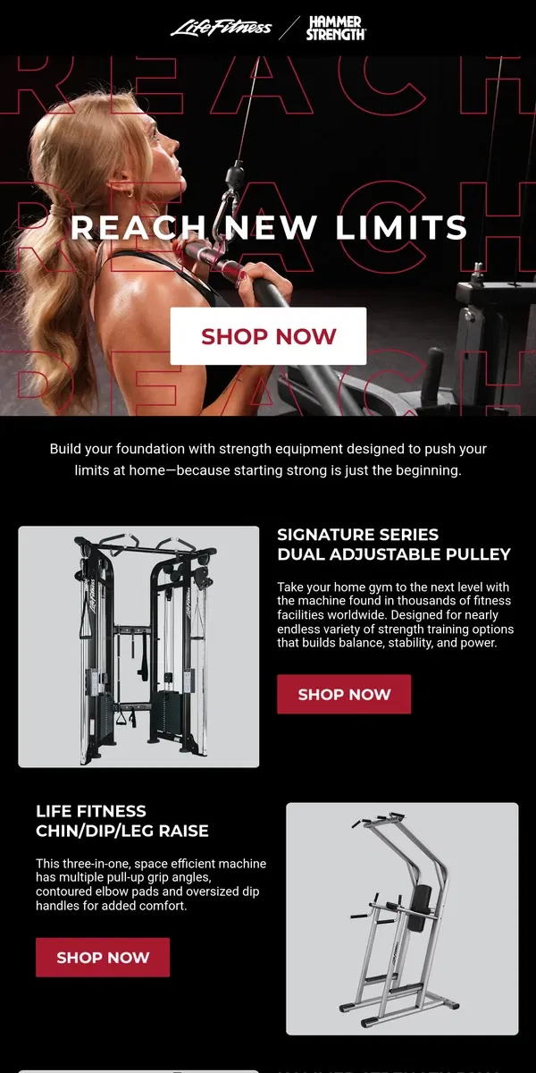 Email from Life Fitness. Elevate Your Workout Experience with Elite Equipment 🚀